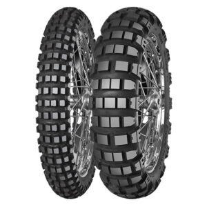 The Mitas Enduro Trail XT+ is a high-quality motorcycle tire designed for adventure riders who need optimum performance both on and off the road. This tire is engineered to provide exceptional grip, durability, and versatility across various terrains, allowing riders to explore with confidence and control. The Mitas Enduro Trail XT+ features a specialized tread pattern that combines aggressive off-road capabilities with reliable on-road performance. The deep, widely spaced knobs provide excellent traction and stability on muddy or loose surfaces, ensuring optimal off-road handling. Additionally, the unique block design promotes self-cleaning, preventing the accumulation of mud or debris that could hinder performance. On paved roads, the Enduro Trail XT+ delivers smooth and precise handling with its innovative design. The carefully engineered tread pattern enhances stability, cornering, and braking, providing riders with a reliable grip and increased control during on-road adventures. This versatility makes it a suitable tire for long-distance tours or daily commuting. Durability is a key aspect of the Mitas Enduro Trail XT+. The tire incorporates a robust construction with reinforced sidewalls, ensuring resistance to punctures and cuts even in rugged terrains. This construction helps maximize the tire's lifespan and reliability, allowing riders to tackle challenging trails without worrying about tire damage. For adventure riders who frequently encounter different weather conditions, the Mitas Enduro Trail XT+ offers enhanced wet grip. The tire's compound and tread pattern are optimized to provide excellent traction on wet surfaces, effectively dispersing water and reducing the risk of hydroplaning. Whether you're embarking on an off-road exploration or seeking a reliable tire for your adventure touring needs, the Mitas Enduro Trail XT+ is designed to exceed expectations. With its outstanding performance, durability, and all-terrain capabilities, this tire ensures a thrilling and secure riding experience under various conditions, making it an excellent choice for adventure enthusiasts.