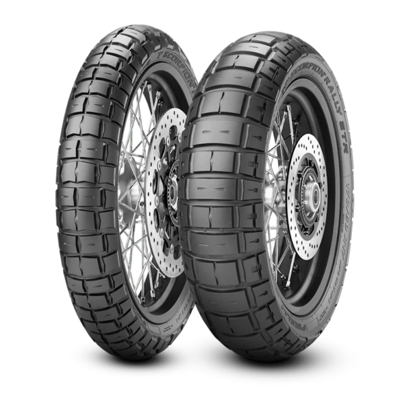 Pirelli Scorpion Rally STR is a dual sport adventure motorcycle tyre.